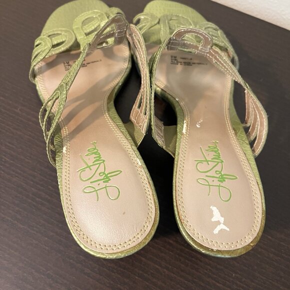 Green Heels Mules Strappy 90s Y2K Lifestride 9 Retro Chain Bride pastel fun 200s - Picture 4 of 7